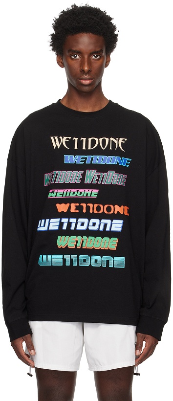 Photo: We11done Black Graphic Long Sleeve T-Shirt