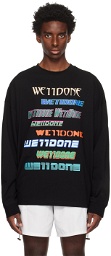 We11done Black Graphic Long Sleeve T-Shirt