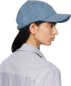 AMI Paris Blue Cotton Ami de Coeur Embroidery Cap