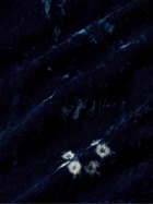 11.11/eleven eleven - Grandad-Collar Embroidered Silk and Cotton-Blend Shirt - Blue