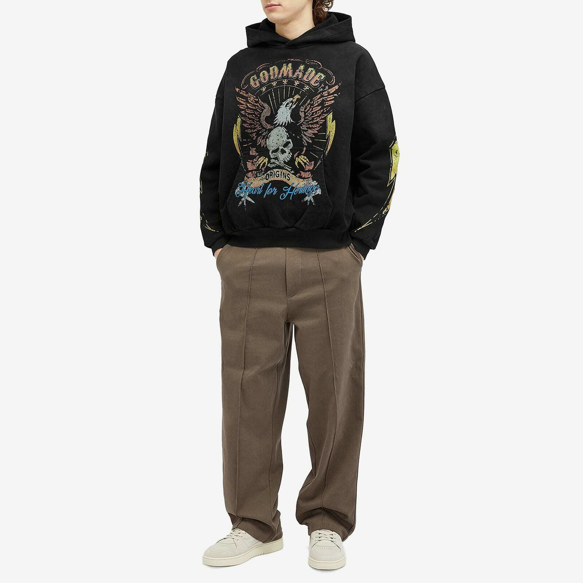 God Made Men's Origins Hoodie in Washed Black