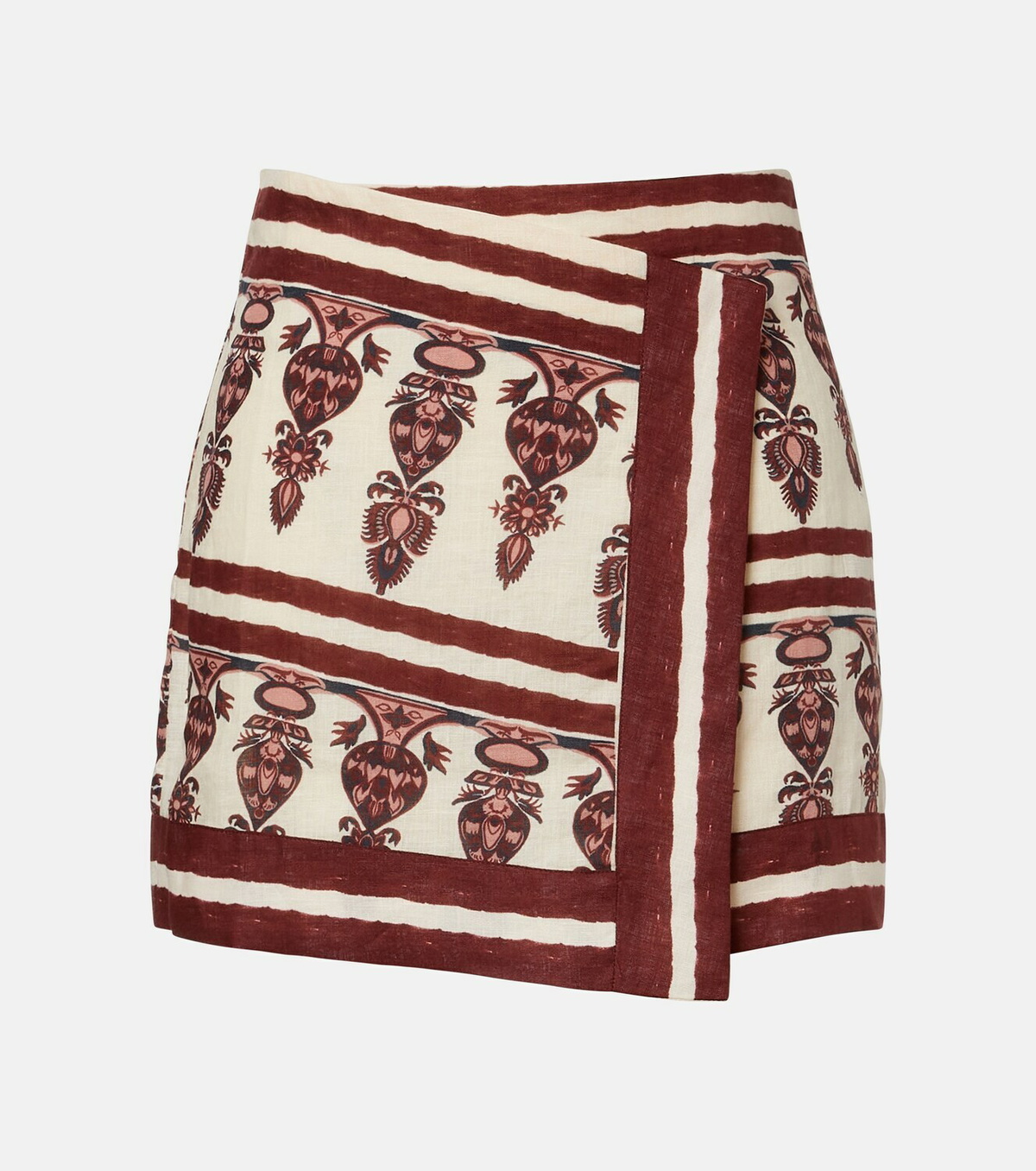 Johanna Ortiz Printed linen wrap skirt