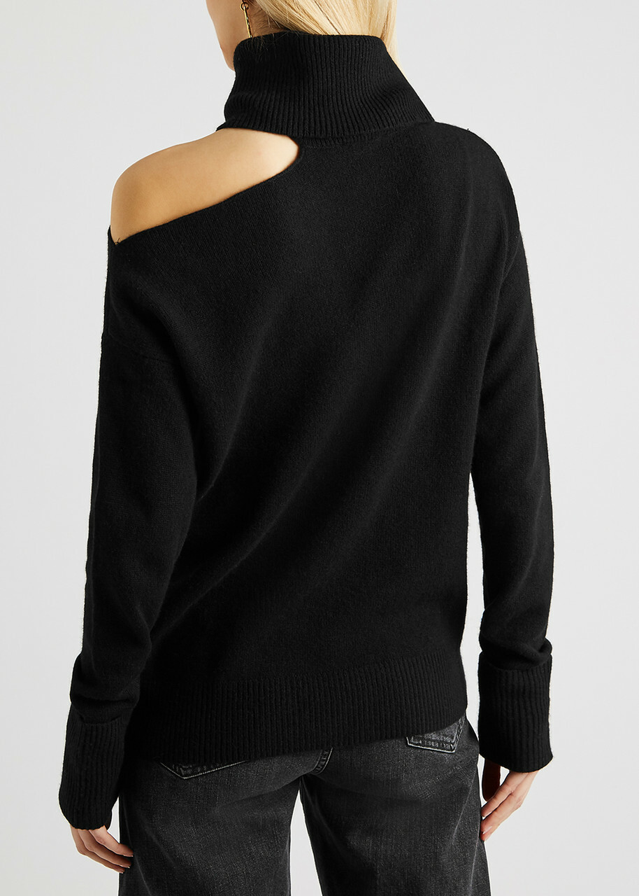 Paige Raundi Cut-out Wool-blend Jumper Black