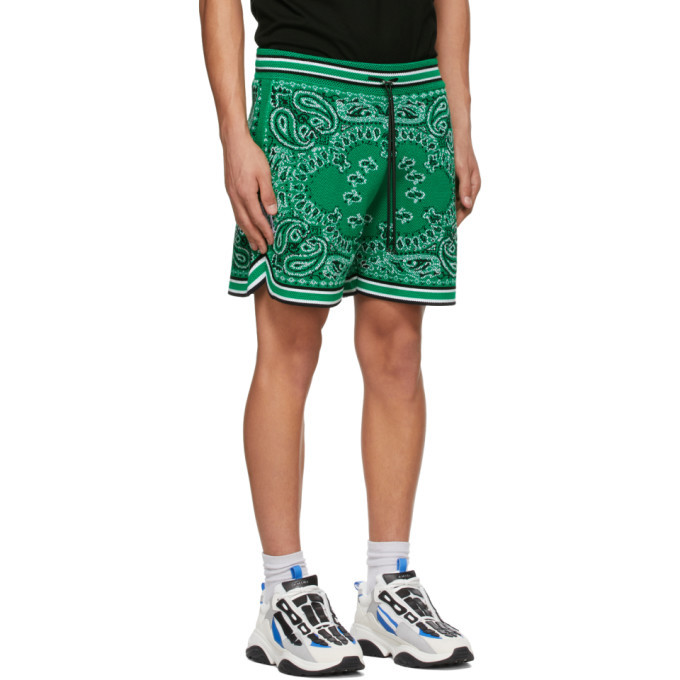 AMIRI Green Bandana B-Ball Shorts Amiri