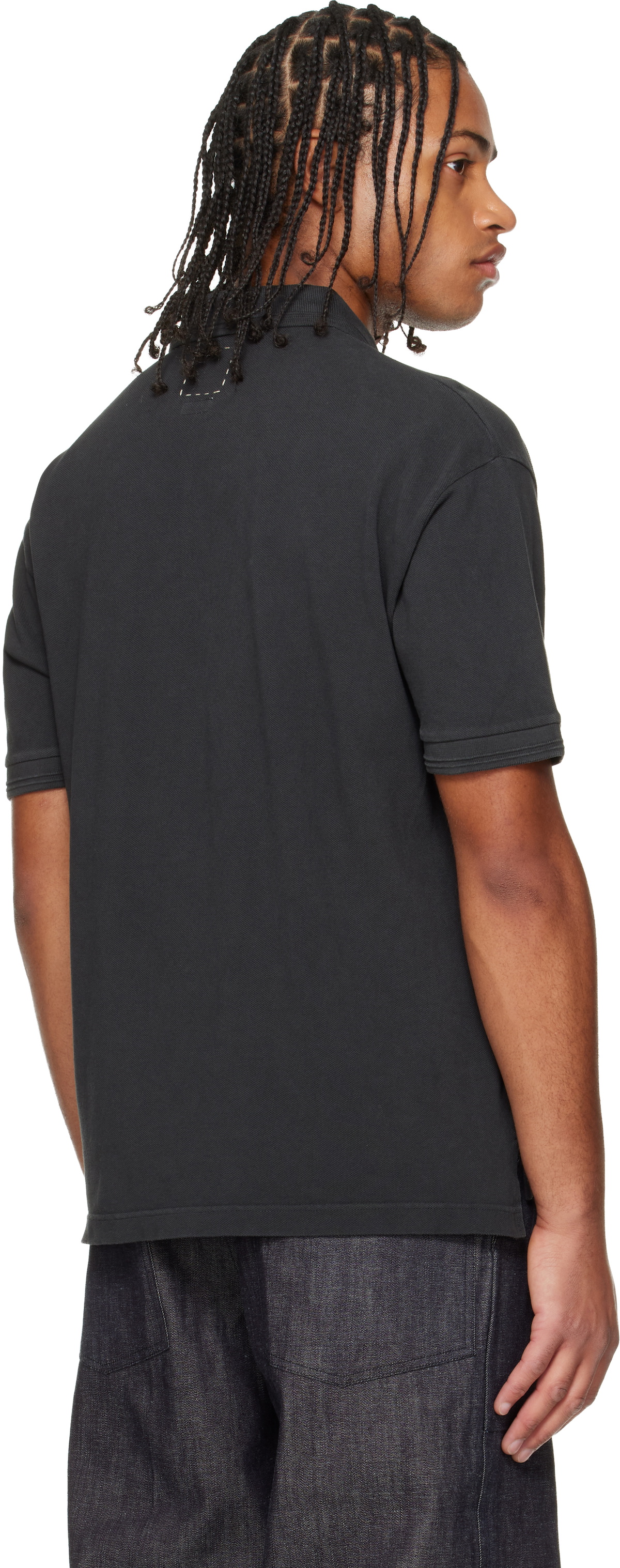 visvim Black Jumbo Weller S/S DMGD Polo Visvim