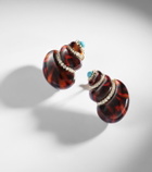 Yvonne Léon Coquillage 9kt gold earrings with diamonds and turquoise