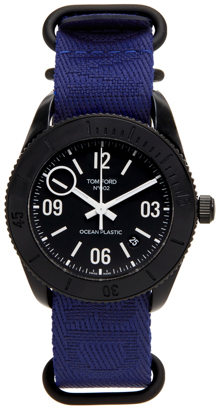 Photo: TOM FORD Blue No.002 Ocean Plastic Sport Watch