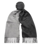 Johnstons of Elgin - Reversible Fringed Cashmere Scarf - Gray