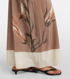 SIR Azaliea floral silk max dress
