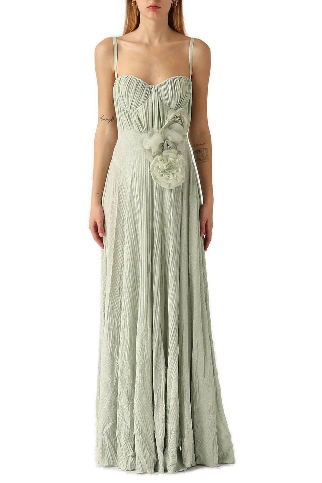 Elisabetta Franchi Embroidered Flower Red Carpet Dress Elisabetta Franchi