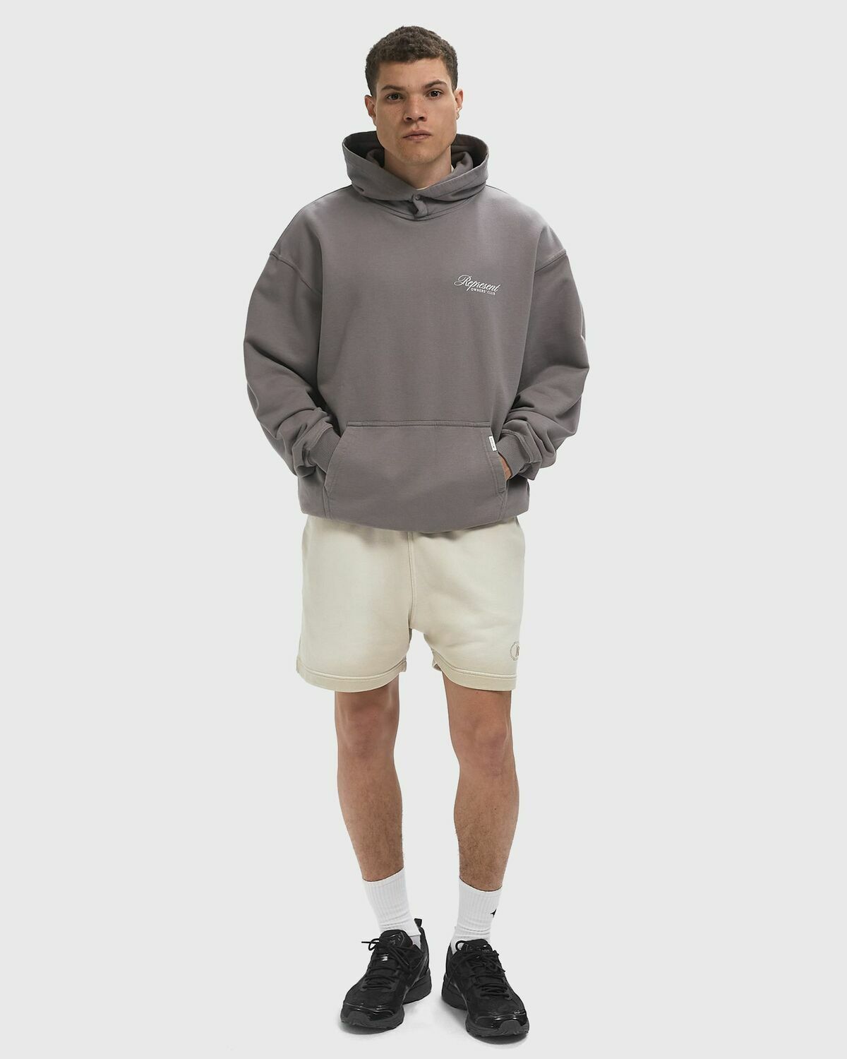 Represent Represent Owners Club Script Hoodie Grey Mens Hoody Represent