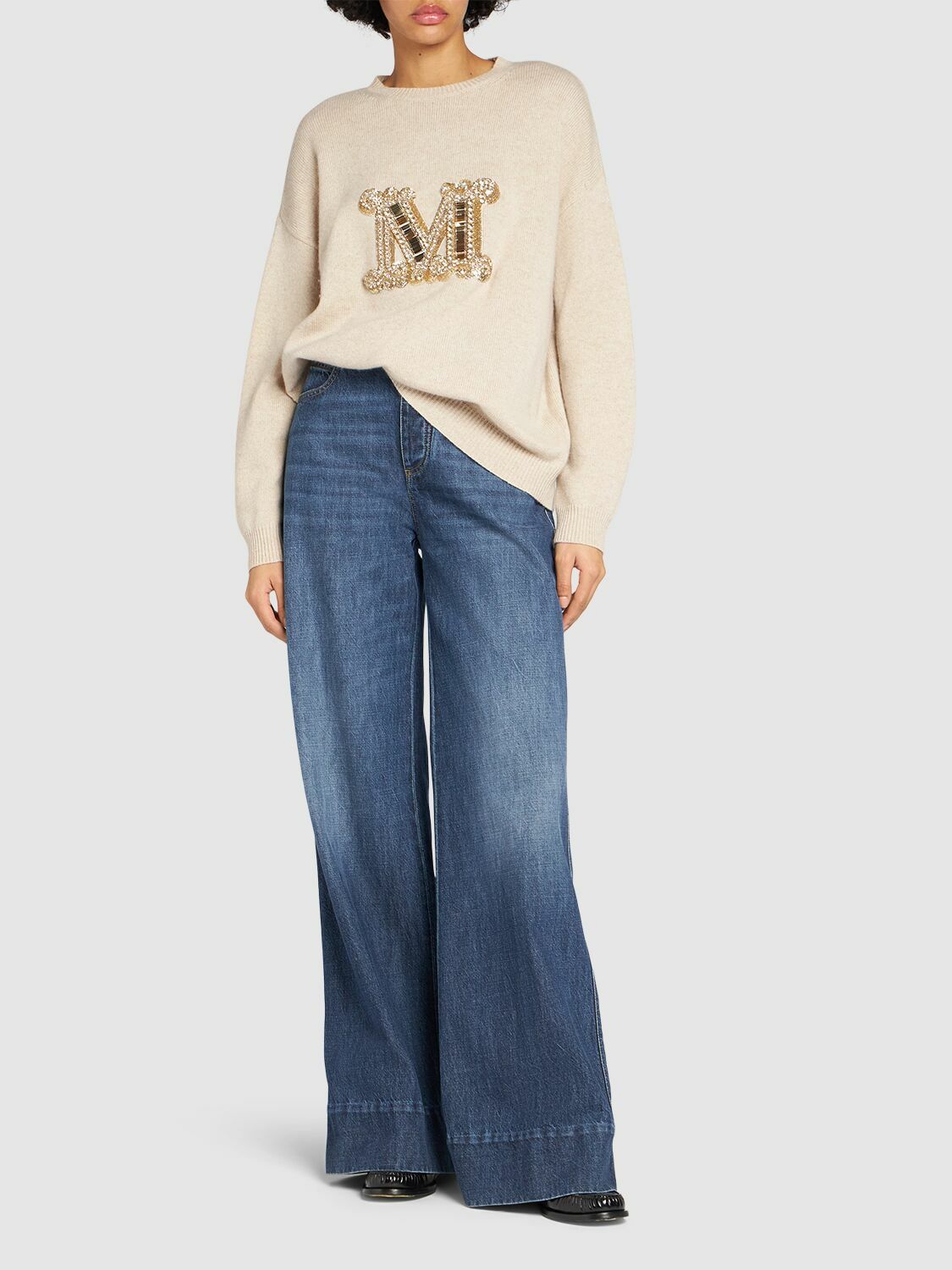 MAX MARA Vicolo Wool Knit Logo Sweater Max Mara