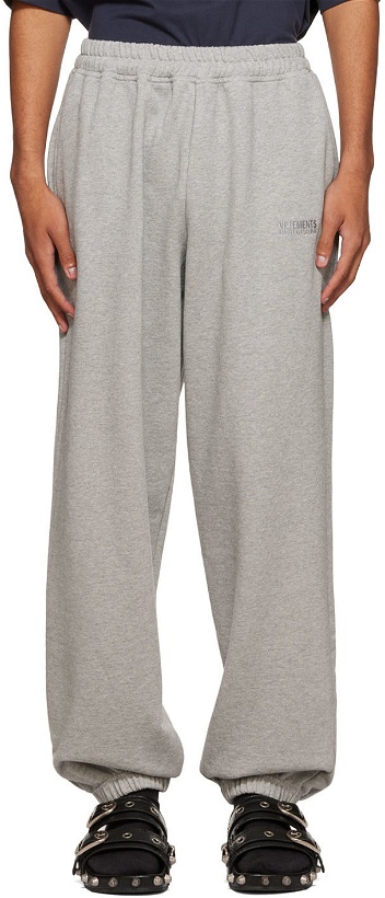 Photo: VETEMENTS Gray Cotton Lounge Pants
