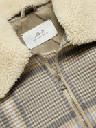Mr P. - Shearling-Trimmed Checked Cotton-Blend Blouson Jacket - Brown