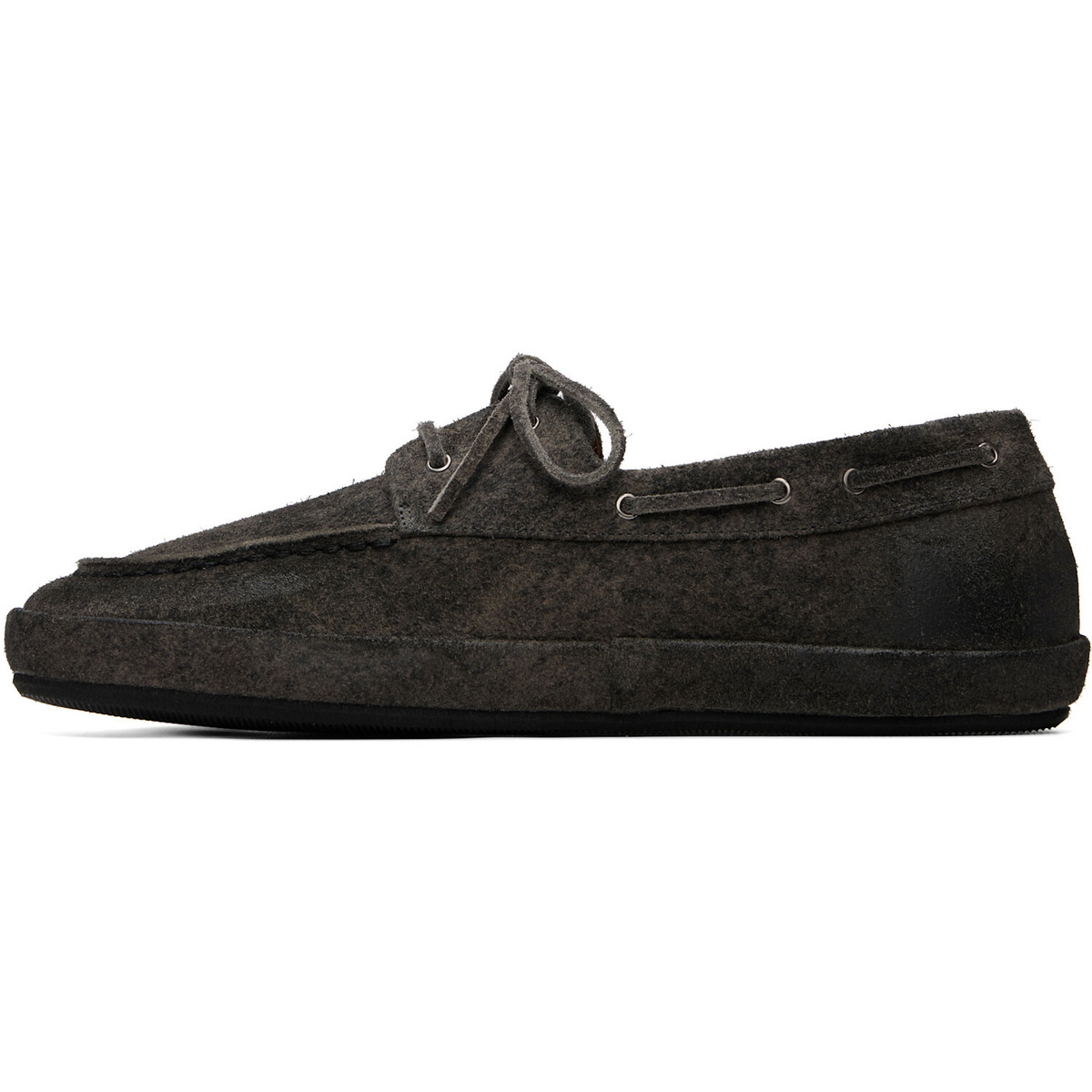 Marsèll Black Scatopelle Suede Boat Shoes