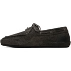 Marsèll Black Scatopelle Suede Boat Shoes