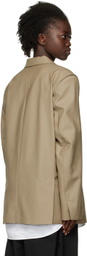 Bianca Saunders Khaki Pull Over Suit Blazer