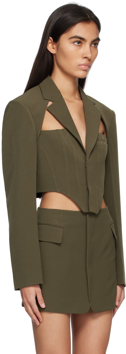 lesugiatelier Khaki Cutout Blazer