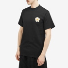 Monitaly Men's Crochet Flower T-Shirt in Black