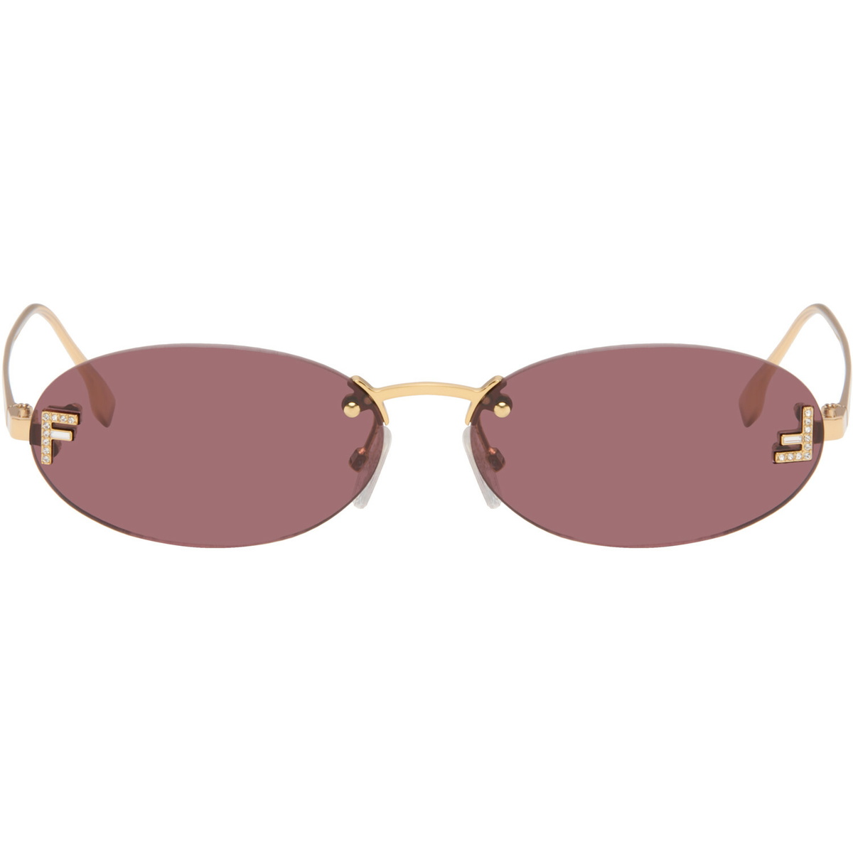 Fendi Gold 'Fendi First' Crystal Sunglasses