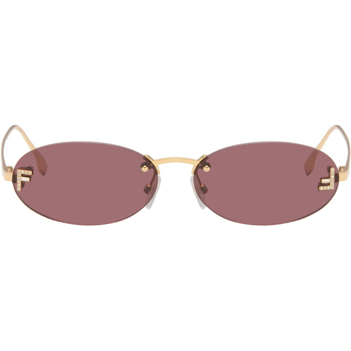 Photo: Fendi Gold 'Fendi First' Crystal Sunglasses