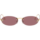 Fendi Gold 'Fendi First' Crystal Sunglasses
