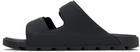 Hugo Black Double-Touch Closure Logo Sandals