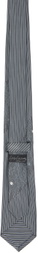 YOHJI YAMAMOTO Gray Panel Stripe JQ Derby Tie