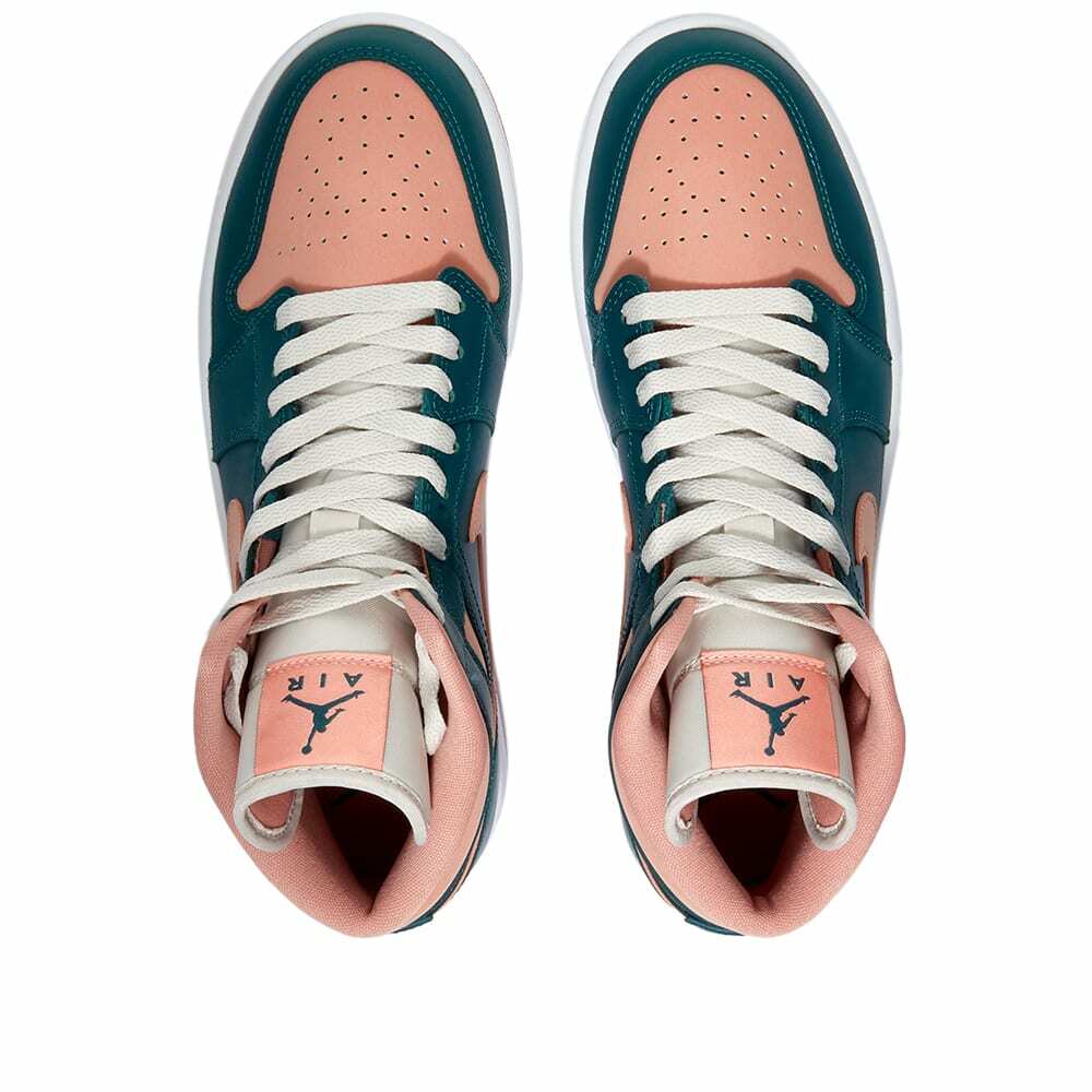 Air Jordan Women's 1 Mid Sneakers in Dark Teal Green Nike Air Jordan Women's 1 Mid Sneakers in Dark Teal Green Nike