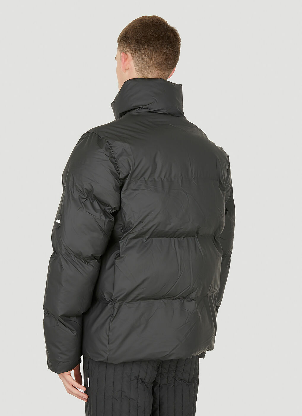 Boxy Puffer Jacket in Black Rains