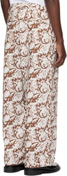 COMMAS Gray & Brown Paisley Print Trousers