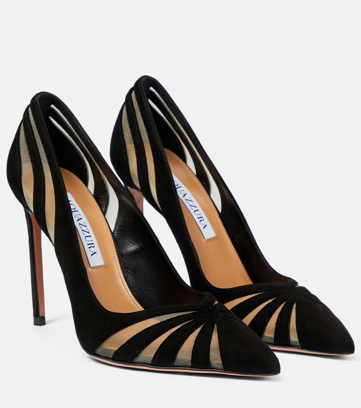 Aquazzura The Spy 105 suede and mesh pumps Aquazzura