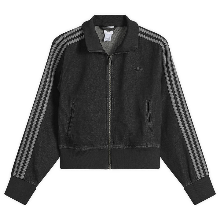 Photo: Adidas Women's Firebird Denim Tracktop in True Black Denim