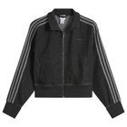 Adidas Women's Firebird Denim Tracktop in True Black Denim