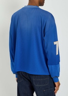 Satoshi Nakamoto Mesh Moto Logo-print Mesh Jersey T-shirt Blue