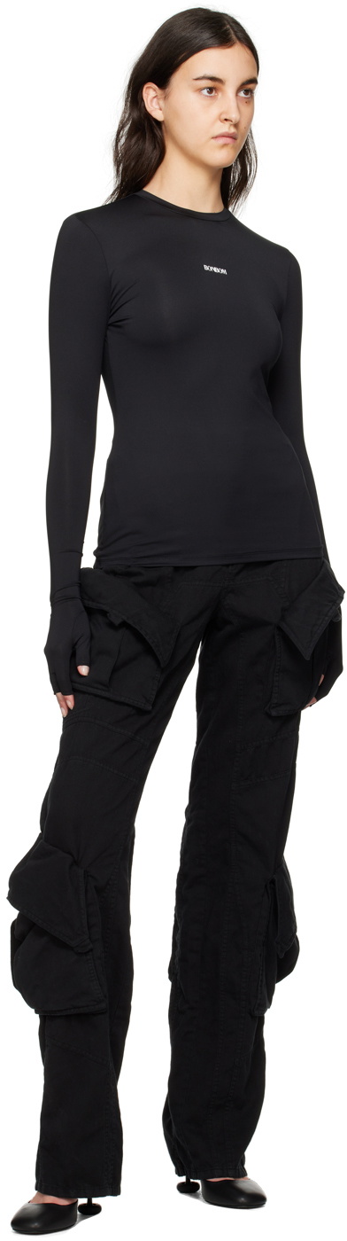 BONBOM Black Biker Long Sleeve T-Shirt