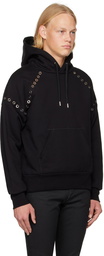 Alexander McQueen Black Eyelets Hoodie