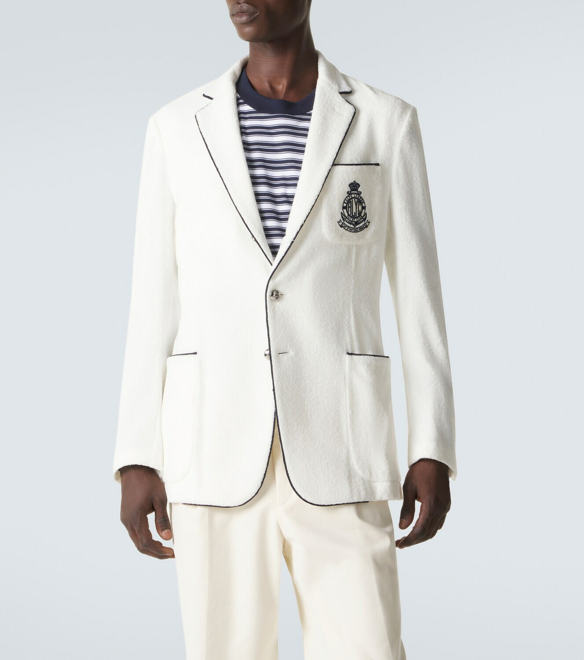 Ralph Lauren Purple Label Embroidered cotton terry blazer