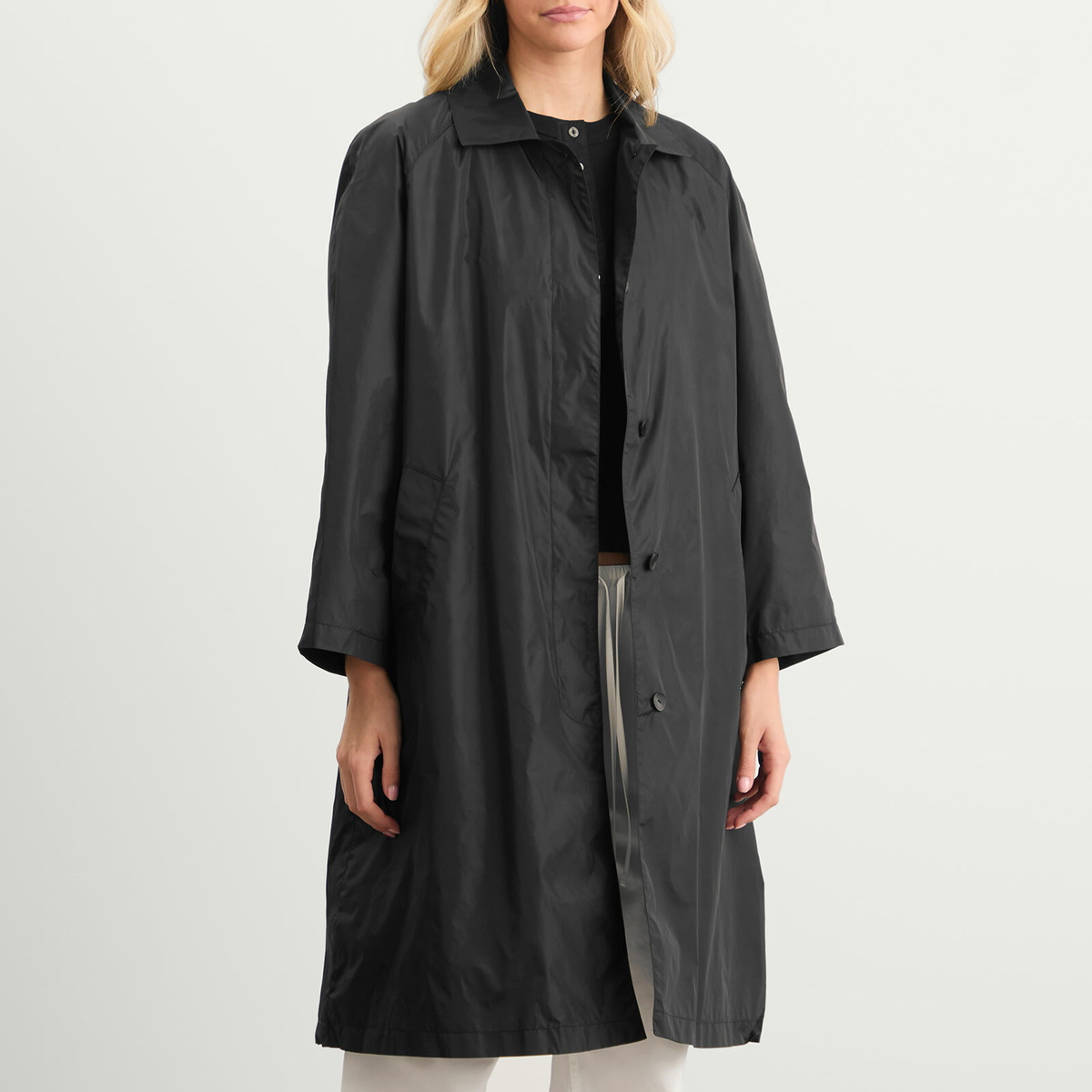Nothing Written Women's Urban Nylon Trench Coat in Black