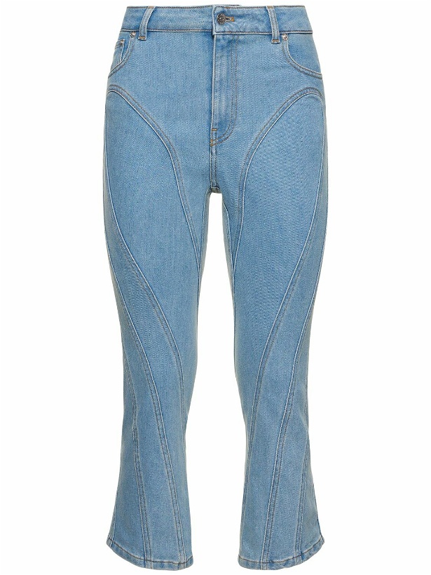 Photo: MUGLER Stretch Denim Cropped Jeans
