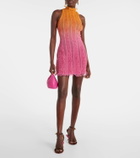 Roberta Einer Angel printed tulle-trimmed minidress