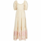 KITRI Women's Gianna Embroidered Maxi Dress in Sand