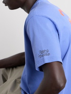 A Kind Of Guise - Basso Ciao a Tutti Logo-Print Cotton-Jersey T-Shirt - Blue