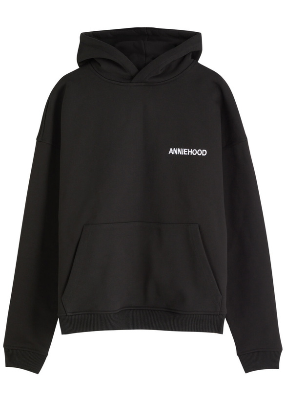 Photo: Annie Hood Applique Hooded Cotton Sweatshirt Black