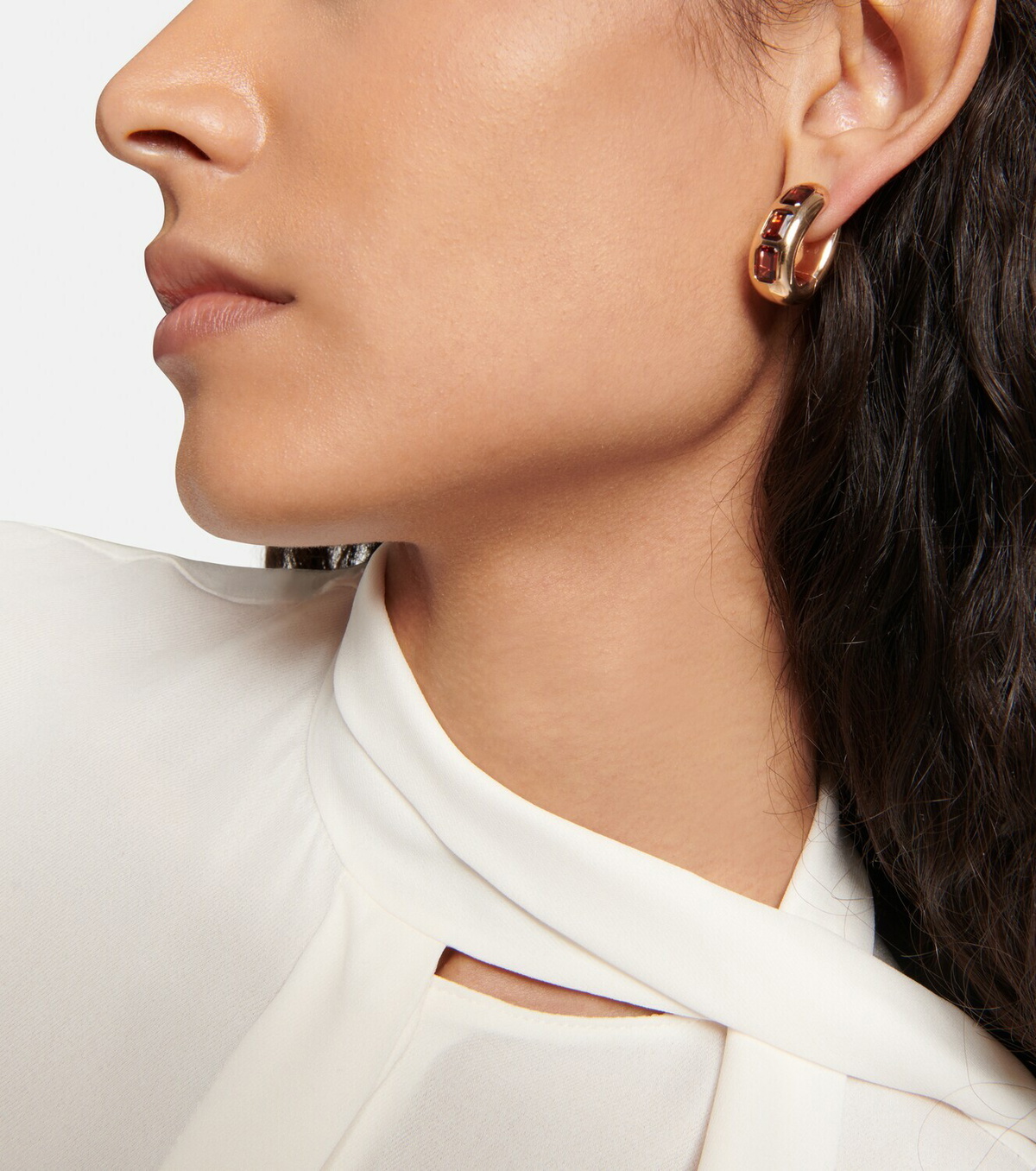 Pomellato Iconica 18kt rose gold earrings with pyrope garnets