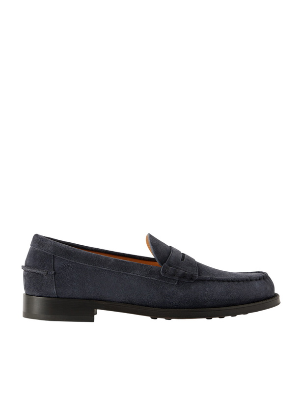 Photo: Tod's - Suede Penny Loafers - Blue