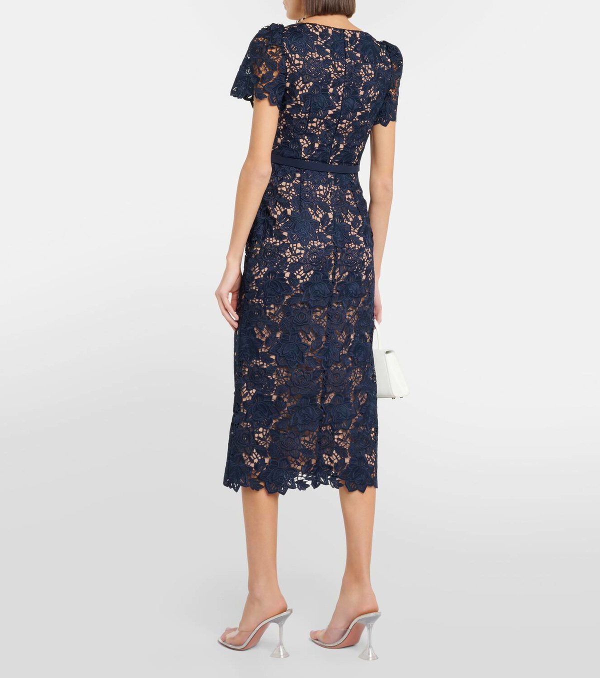 navy blue tight lace dress Navy Blue Lace Mini Semi Formal Dress main image 1