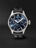 IWC Schaffhausen - Big Pilot's Automatic Perpetual Calendar 46.2mm Stainless Steel and Leather Watch, Ref. No. IW503605