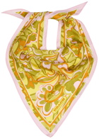 Coach Andrea Patterned Silk Triangle Scarf - Yellow - One Size