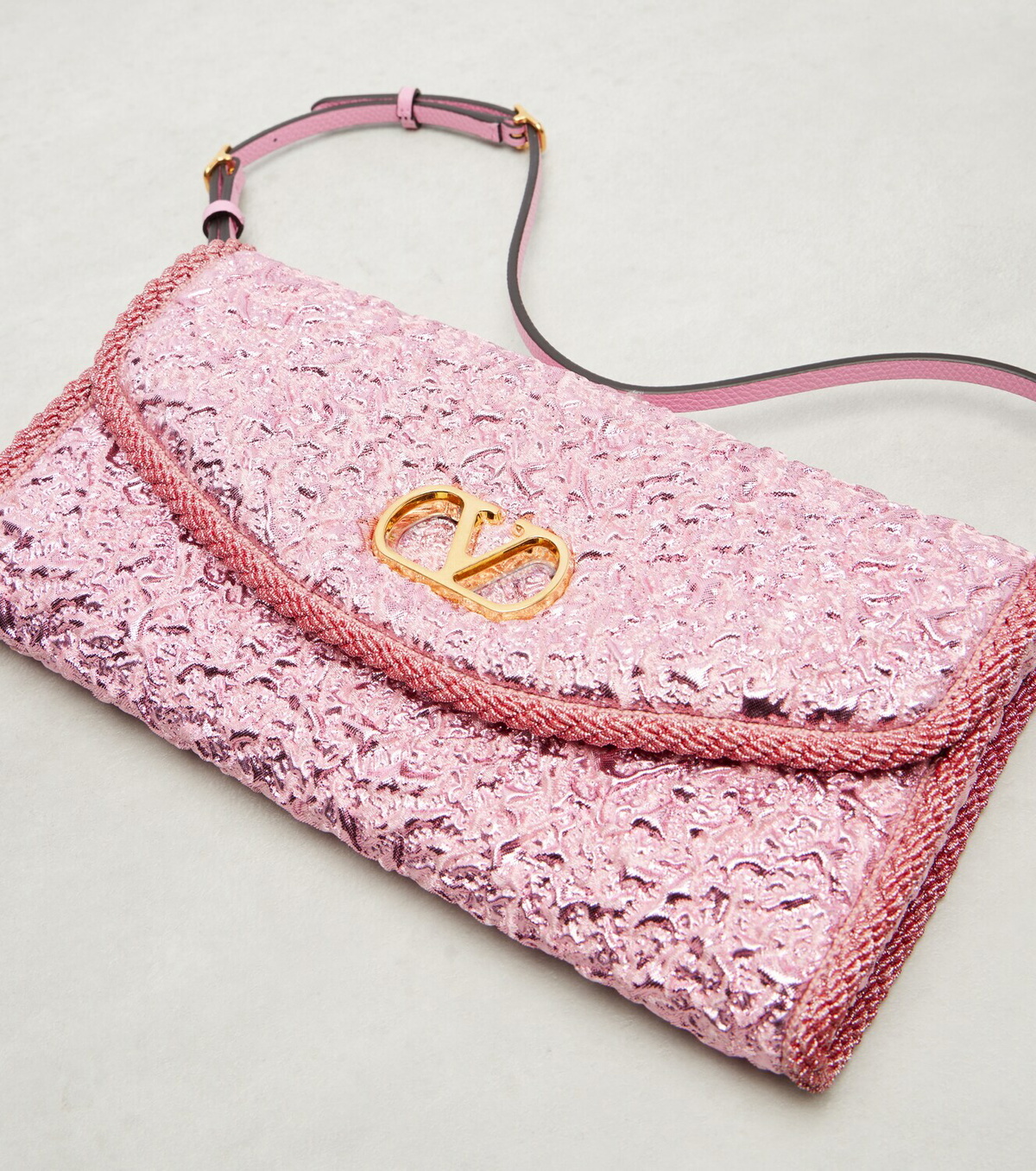 Valentino Garavani DeVain Small cloqué jacquard shoulder bag